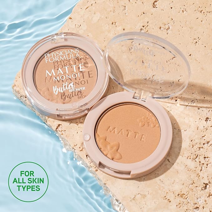 Physicians Formula Mini Matte Monoi Butter Bronzer, Matte Bronzer, Powder Face Matte Makeup, Dermatologist Tested, Essential Fatty Acids, Pro-Vitamins, Softens, Conditions, And Moisturize Skin