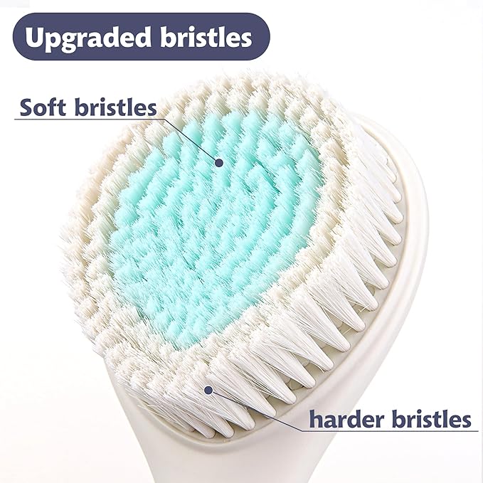BEDELITE Back Bath Brush Long Handle for Shower of 2 - Soft Shower Brush for Men & Women,Back Brush Scrubber - 16.4" Long Skin Exfoliator for Body Bath ScrubberοΌ2 Pack, Pink & IvoryοΌ