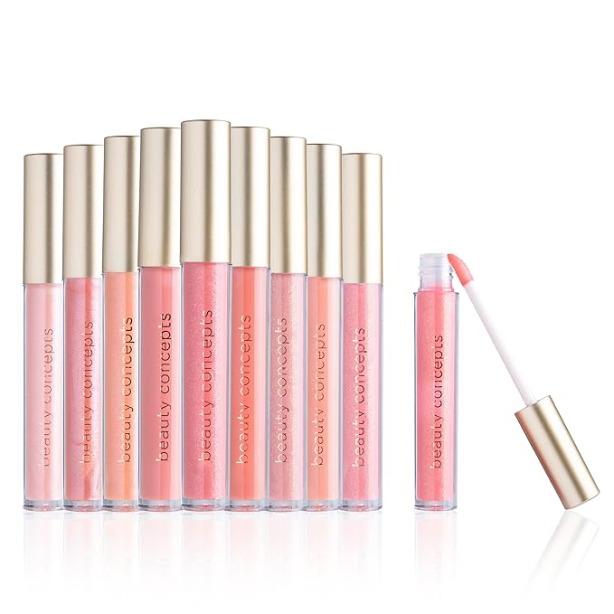 Beauty Concepts Lip Gloss Collection β Shimmering, Glossy Lip Makeup Set for a Radiant Finish, Pink Colors Collection