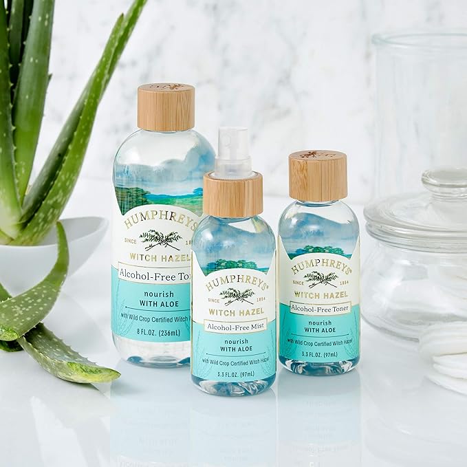 Humphreys Witch Hazel Nourishing Toner | Wild Harvested Witch Hazel & Aloe | Alcohol-Free | Natural | Hydrating | Soothing | 8 fl oz