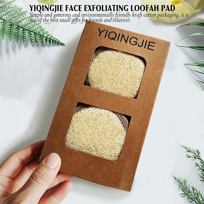 Natural Loofah Sponge Exfoliating Body Scrubber and Soft and Easy Foaming Face Exfoliating Loofah Pad Scrubber