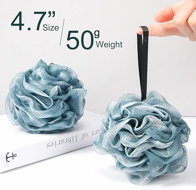 Sunnyray 24 Pcs Loofahs Bulk Bath Shower Sponge 50g Soft Net Body Scrubber Sponge Ball Pouf Bath Scrunchies Shower Loofah for Men and Women Spa Gift