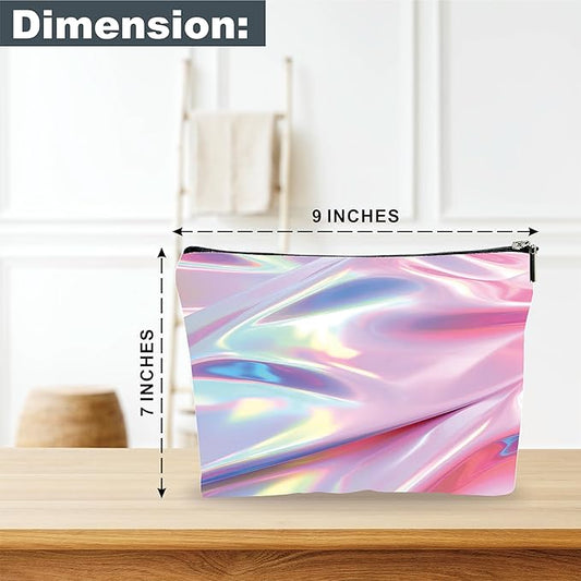 Makeup Bag - Laser Texture Folds Printing - Fantasy Cosmetic Bag, Toiletry Bag, Gift For Girls, Teen, Personal Care & Accessories - A18