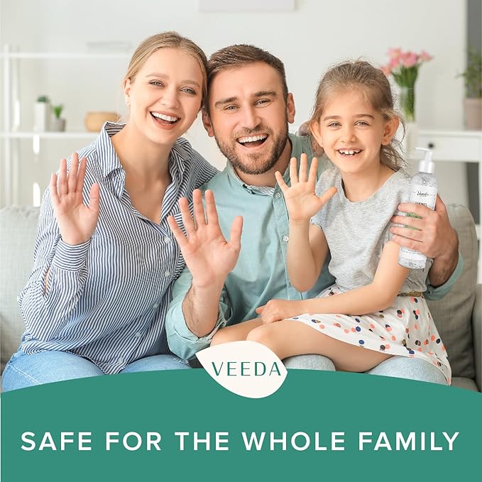 Veeda Scented Hand Sanitizer with Lemon Zest Scent - Moisturizing Clear Gel with Vitamin E & Antimicrobial Formula- Contains 70% Ethyl Alcohol - Hand Sanitizer Travel Size, Made in USA (2 x 8 oz. fl)