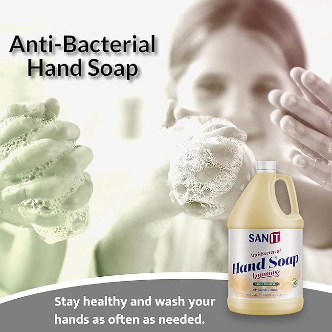 Sanit Antibacterial Foaming Hand Soap Refill - Advanced Formula with Aloe Vera and Moisturizers - All-Natural Moisturizing Hand Wash - Made in USA, Hawaii Tropical, 1 Gallon