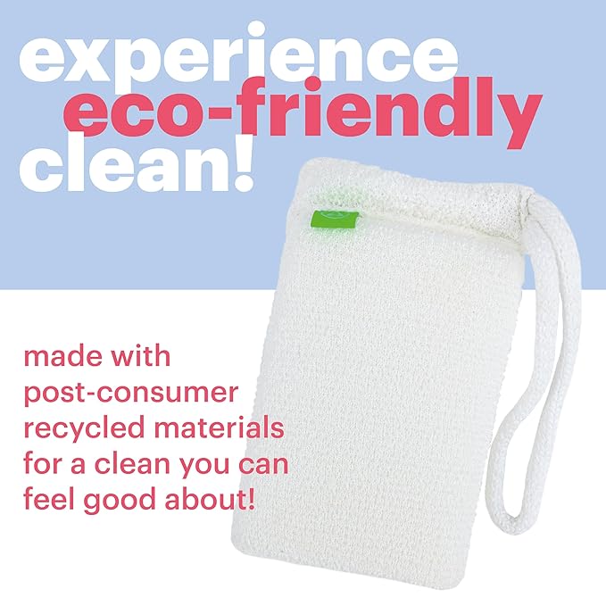 Bath Scrubber for Body by Afterspa, Shower Brush, Back Loofah, Body Exfoliator, Vegan and Cruelty Free (Pack of 6)
