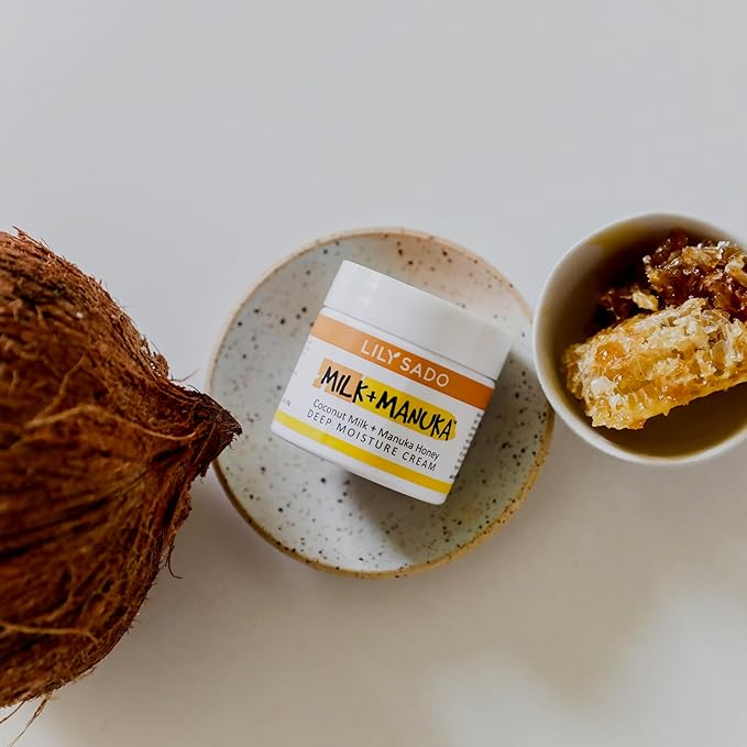 LILY SADO MILK+MANUKAβ’ Coconut Milk and Manuka Honey Natural Face Moisturizer - Non Greasy Organic Facial Cream with Cocoa Butter and Gotu Kola - Amazing Anti-aging Formula