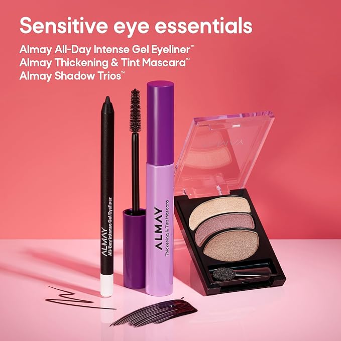 Almay Thickening & Tint Mascara, Instant Soft Full Volume, Conditions & Darkens Natural Lashes Over Time, No Flaking or Clumping, 401 Blackest Black, 0.28 fl oz