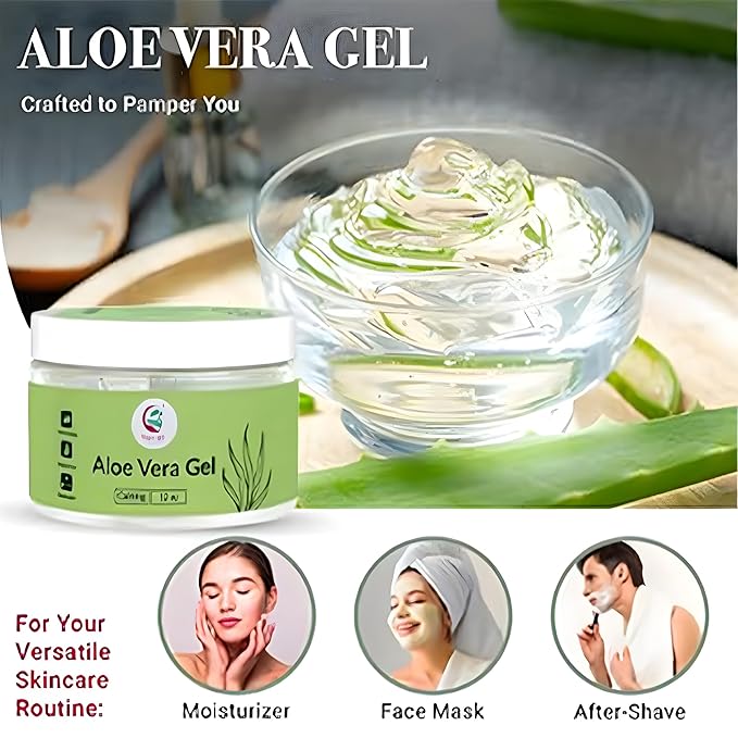 Aloe Vera Gel 12 oz | Unscented Aloe Vera For Face, Skin, Scalp & Hair | by Yogi’s Gift®