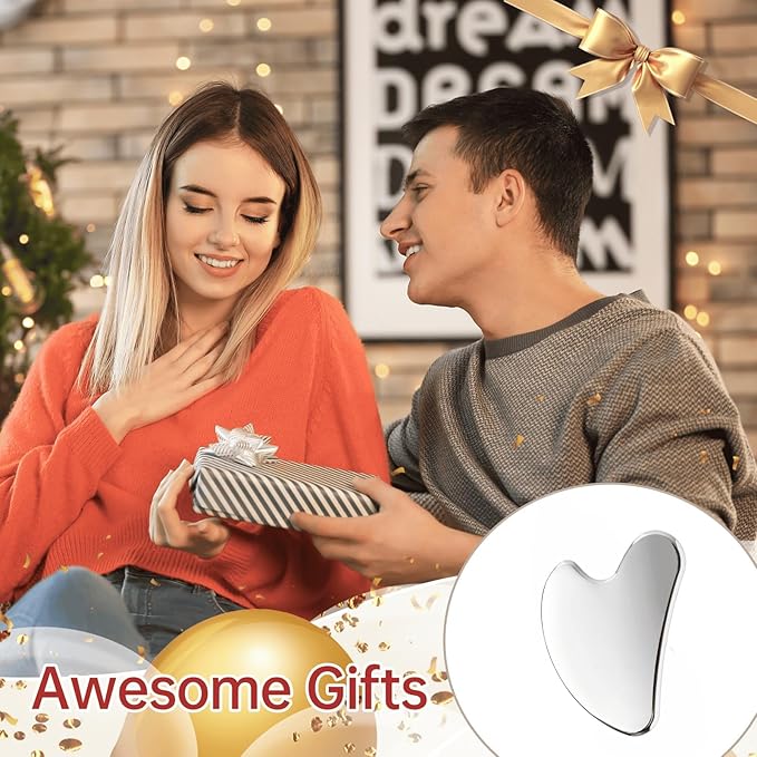 Stainless Steel Gua Sha Facial Tools Mothers Day Gifts for Mom Metal Lymphatic Drainage Massager Body Guasha Gifts for Women