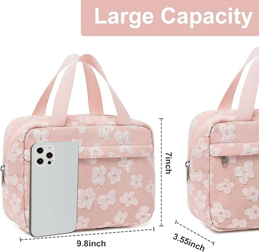 Makeup Bag for Women Cosmetic Bag Large Make Up Organizer Travel Toiletry Bags Waterproof Zipper Tote Pouch Purse for Girls