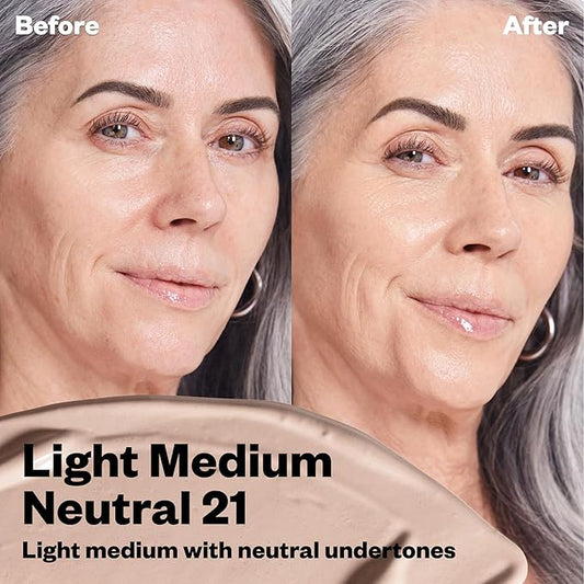 Kosas BB Burst Tinted Face Gel Cream - Supports Healthy Collagen, Smoothes Skin, Hydrates & Moisturizes - Lightweight Buildable Coverage - Light Medium Neutral 21, (1 Oz/30 ML)