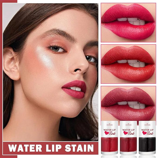 3PCS Lip Tint Stain Set Water Tint Vivid Color Lip Stain Long Lasting Waterproof Lip Gloss Moisturizing Multi-Use Matte Liquid Lipstick Lip and Cheek Tint Makeup - Set B