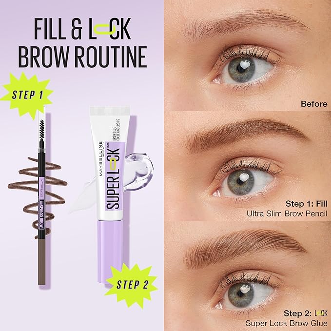 Maybelline Express Brow Ultra Slim Eyebrow Makeup, Brow Pencil with Precision Tip and Spoolie for Defined Eyebrows, Blonde, 1 Count