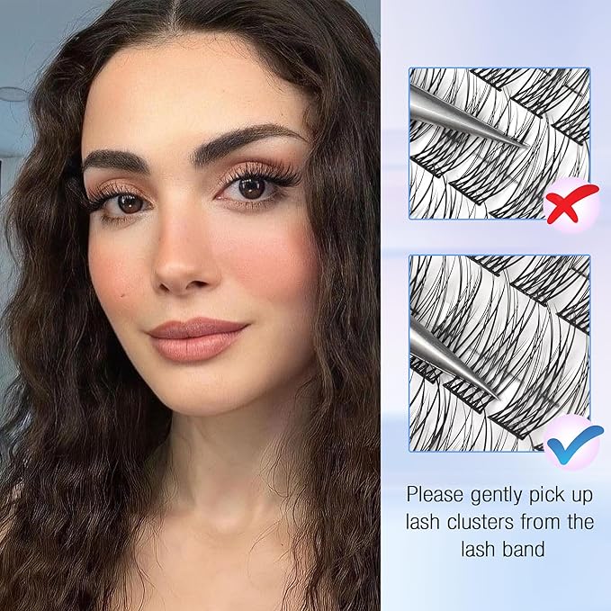 Natural Lash Extension Kit Cluster Lashes Kit Cluster Eyelash Extension Kit 220Pcs C-curly DIY Eyelash Extension Kit Short 10-14MM Individual Lashes Kit with Lash Remover by Newcally