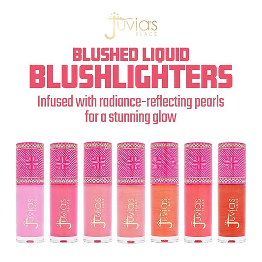 Juvia's Place Blushed Liquid BlushLighter Rose Glow - Liquid Blush for Cheeks with Luminous Glow, Long-Wearing, Buildable & Highly-Pigmented Makeup Blush, Easy to Blend Liquid Blush