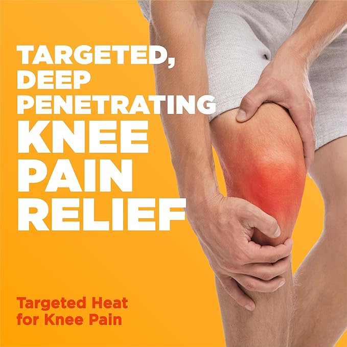 ThermaCare Knee HeatWraps - Targeted Knee Pain Relief with 8-Hour Therapeutic Heat - Flexible, Discreet, Drug-Free Portable Heat Therapy - 4-Count
