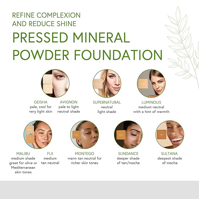 Honeybee Gardens Pressed Mineral Powder Foundation Refill, Sultana, Deep Mocha Shade, Adjustable Coverage, Natural Finish, With Botanical Extracts And Vitamin E, 7.5g