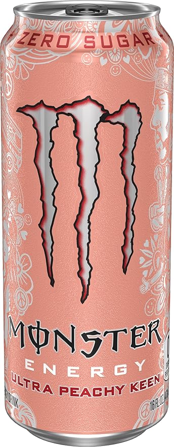 Monster Energy Ultra Peachy Keen, Sugar Free Energy Drink, 16 oz (Pack of 15)