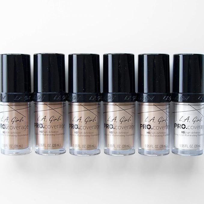 L.A. Girl Pro.Coverage Illuminating Foundation, White - lightener GLM641 (Pack of 2)