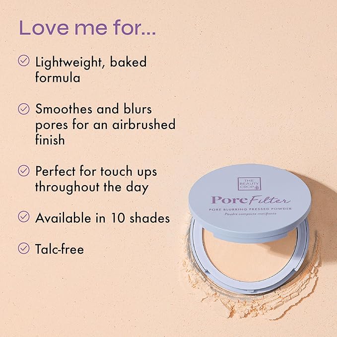 The Beauty Crop PoreFilter Pressed Powder - Blurs Pores & Controls Shine - Banana Shade - 0.34 oz