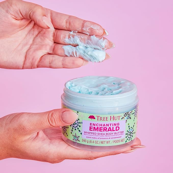 Tree Hut Enchanting Emerald Whipped Shea Body Butter | Long-lasting Hydration Leaves Skin Feeling Soft & Moisturized | Limited Edition Holiday | 8.4 fl oz. (Pack of 2)