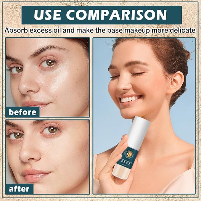 Mineral Sunscreen Powder for Face Spf Powder Sunscreen Setting Powder,Multi-purpose Scalp Sunscreen Powder,Oil Control Long Lasting Mineral Powder Sunscreen for Scalp & Hair, 01 Transparent