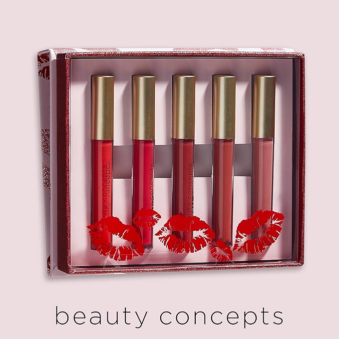 Beauty Concepts Lip Gloss Collection β Shimmering, Glossy Lip Makeup Set for a Radiant Finish, Red