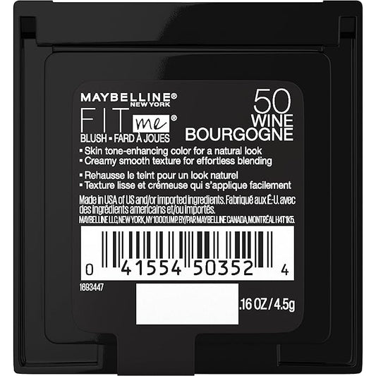 Maybelline Fit Me Blush, Lightweight, Smooth, Blendable, Long-lasting All-Day Face Enhancing Makeup Color, Wine, 1 Count