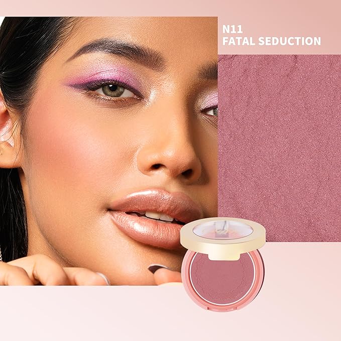 OULAC Mauve Matte Blush - Cool Tone, Buildable & Lightweight, Cruelty-Free & Vegan, 4.8g x 11 Shades
