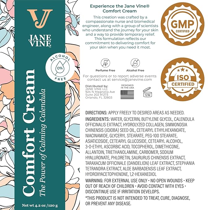 Calendula Cream β Radiation Relief Cream and Sunburn Relief for Itchy or Sun-Exposed Skin β With Aloe, Jojoba, and Dandelion β Alcohol Free & Unscented Calendula Ointment β 4.2 oz