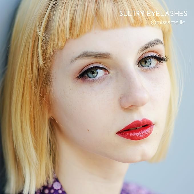 MissamΓ© SULTRY Deluxe Beauty False Eyelashes Set Handmade with Premium Synthetic Fibers, Black, 1 Pair