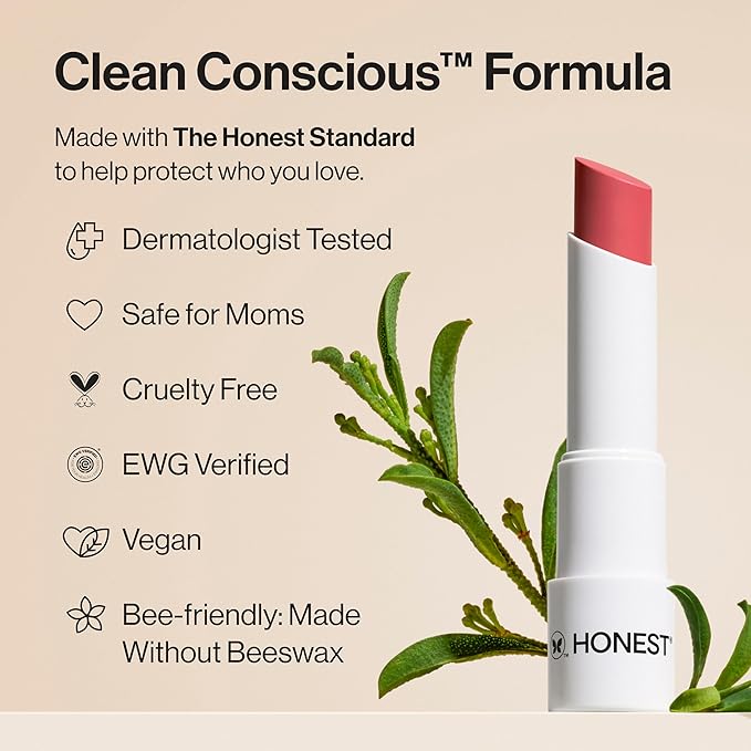 Honest Beauty Moisturizing Vegan Tinted Lip Balm | Antioxidant-rich Acai Extracts + Avocado Oil | Paraben Free + Cruelty Free | Summer Melon