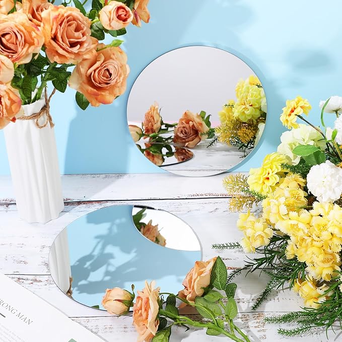 Blulu 2 Pcs Magnetic Locker Mirror Small Real Glass School Rectangular Locker Magnetic Makeup Mirror for Bathroom Household Refrigerator Cabinet(10 Inches)