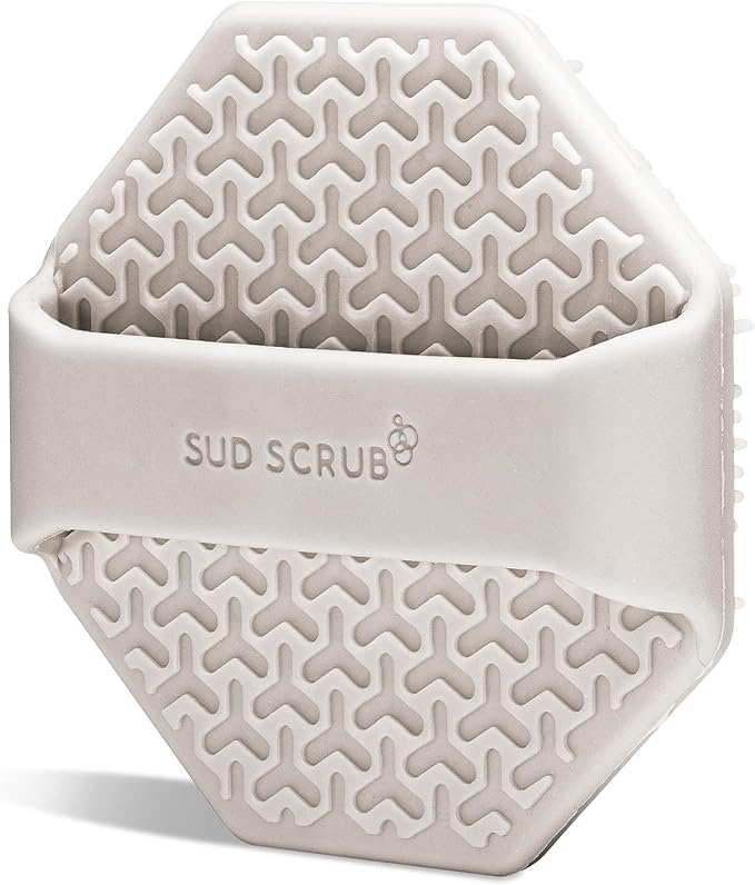 Sud Scrubยฎ Antimicrobial Silicone Face Scrubber, 1 Pack, Gentle Face Exfoliator for Sensitive Skin, Eco Friendly Facial Cleansing Brush, Exfoliating Face Brush for Men and Women (Clay)