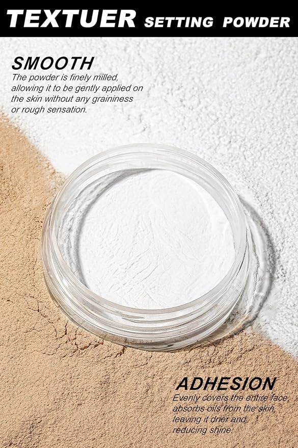 MAEPEOR Matte Setting Loose Powder 8 Colors Smooth and Lightweight Face Powder for Brightening and Setting Makeup with Face Puff (03 Soleil)