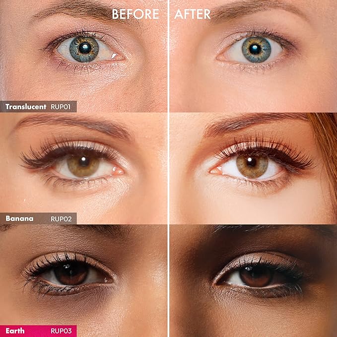 Ruby Kisses Instant Bake Undereye Powder - Vegan, Cruelty Free Powder for Brightening Eyes and Smudge-Free Makeup (Earth)