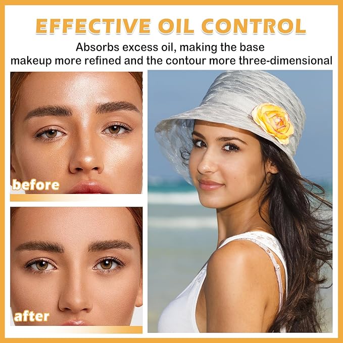 Sunscreen Setting Powder Mineral Sunscreen Powder SPF 35 PA+++ Soft Focus Matte Long Lasting Concealer Brighten Oil Control Powder Makeup For Natural Flawless Face #01 Translucent