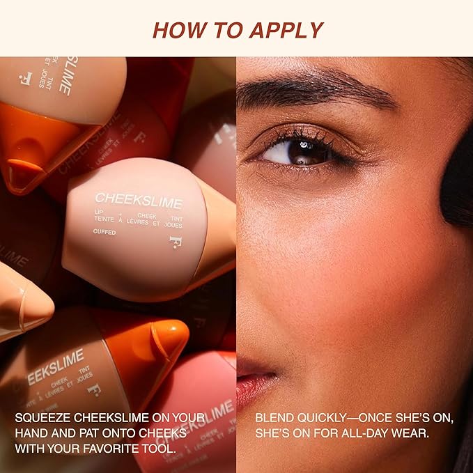 Freck Beauty CHEEKSLIME Lip & Cheek Tint - Liquid Cream Blush, High Impact Pigments, Blends Seamlessly, Dries Down to Natural Flush for All Skin Tones | ROSE BUDDY (Mauve Rose)