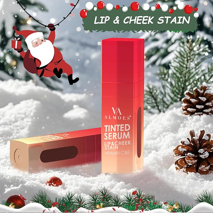 ALMOES Lips Stain,Rose Lips Tint Stain,Long-lasting Liquid Blush for High-Pigment Colour,Creates a Soft & Nourishing & Lustrous,Long-Lasting Wear,Dewy Finish, Moisturising Refreshing Tinted Serum