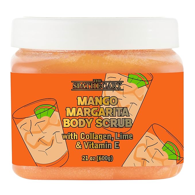 Mango Margarita Body Scrub with Collagen Lime & Vitamin E made to Exfoliate and Smooth the Skin for a Softer and Rejuvinated feel, 21 oz.