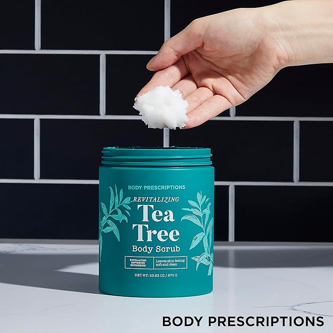 Body Prescriptions Exfoliating Body Scrub β Body Cleanser for Nourished, Ultra-Smooth Skin, Tea Tree
