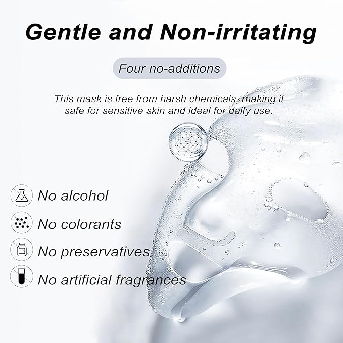 Bukamkom๏ผ8pcs Collagen Face Mask, Hydrogel Overnight Face Mask for Hydration & Soothing, Hydrogel Collagen Facial Mask, Face Masks Facial Masks Skincare
