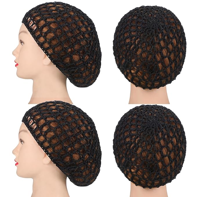 Geyoga 24 Pieces Mesh Crochet Hair Net Rayon Knit Snood Hat Cover Mesh Hair Wrap Thick Short Women Hairnet Snoods Cover Ornament for Sleeping