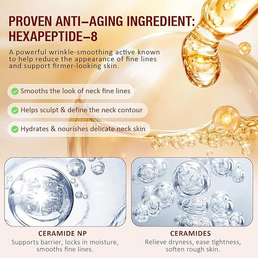 AH-8 Firming Neck Cream for Crepey Skin Body Care Comfort, Roller Neck Firming Cream With Double Roller Massage, Moisturizing, Tightening Lotions Cosmetic Skin Care Skin Repair for Women