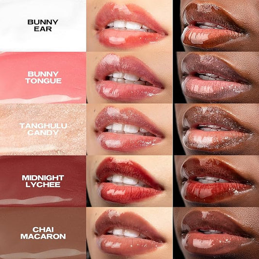 Sacheu Lip Elixir Nourishing and Hydrating Lipgloss β Moisturizing Plumping Lip Gloss Enriched with Collagen, Non-Sticky Lip Color Smooth High-Shine Finish, Vegan & Cruelty-Free, Bunny Tongue (Pink)