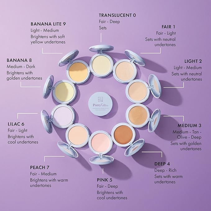 The Beauty Crop PoreFilter Pressed Powder - Blurs Pores & Controls Shine - Medium Shade - 0.34 oz