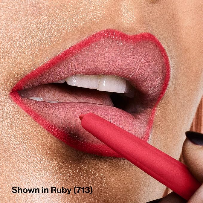 REVLON Lip Liner, Colorstay Face Makeup with Built-in-Sharpener, Longwear Rich Lip Colors, Smooth Application, 713 Ruby (Pack of 2)