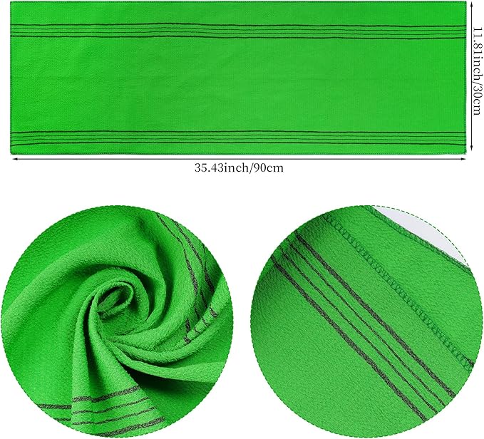 obmwang 2 Pieces Korean Exfoliating Washcloth Towel Long Bath Wash Cloths Exfoliating Shower Towel Skin Back Scrubber for Daily Shower Bathing Exfoliating