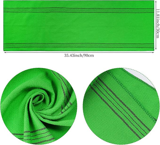 obmwang 2 Pieces Korean Exfoliating Washcloth Towel Long Bath Wash Cloths Exfoliating Shower Towel Skin Back Scrubber for Daily Shower Bathing Exfoliating